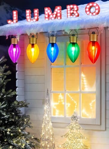 Jumbo C9 Christmas Pathway Lights Outdoor,2Pack Total 17FT C9 Walkway Light