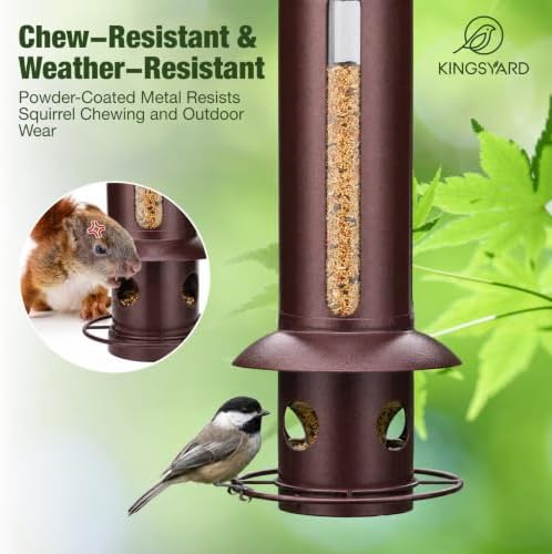 Kingsyard Squirrel Proof Hanging Bird Feeder for Outdoors