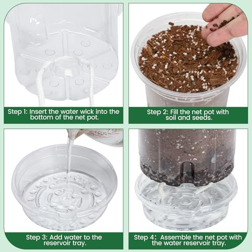 Bluepro Self Watering Pots for Indoor Plants, 5 Inch, 20-Pack