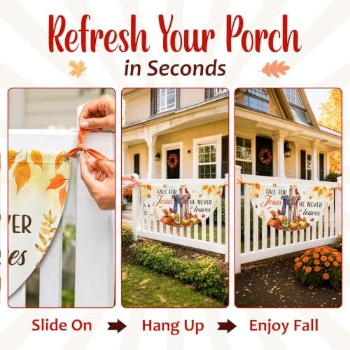 FLAGWIX Christian Fall Bunting Flag 1.5x3ft, Pumpkin Outdoor Decor
