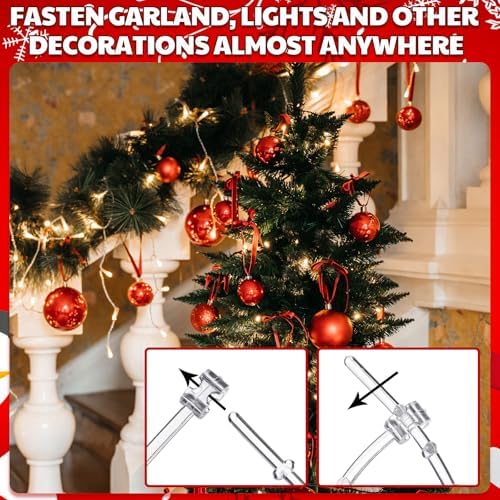 Cinnvoice 1pcs Clear Garland Ties for Halloween Banister Mantel, 16inch