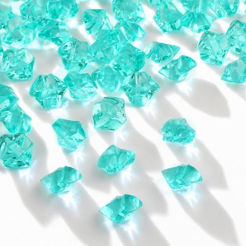 160 Pieces Lake Blue Acrylic Fake Ice Rocks, Vase Fillers for Table Scatter