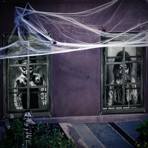 Newwiee 2 Pcs Scary Halloween Curtain Window Silhouette Cover Gothic Horror