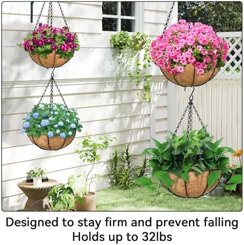 ZeeDix 4 Pack, 24 Inch Hanging Basket Chain with 4 Hooks
