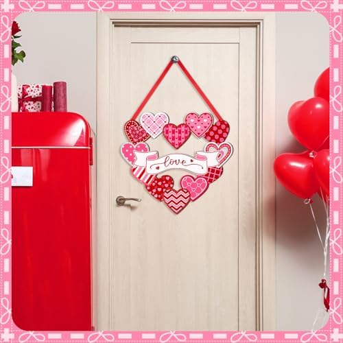 Britimes Welcome Door Sign, Wooden, for Front Door, Valentines Day Love