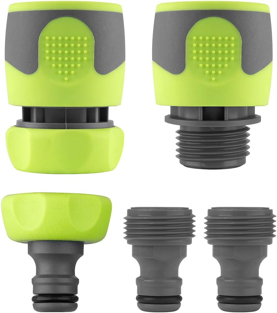Flexzilla Garden Hose Kit with Quick Connect Attachments - HFZG12050QN & HFZGAK14 Garden Hose Quick-Connect Fittings