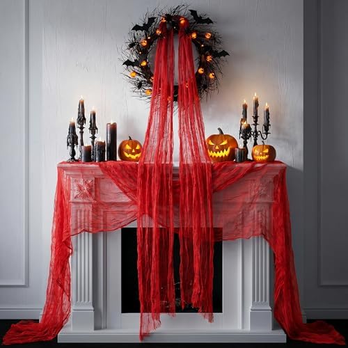 RunNico 500"x39" Large Halloween Scary Gauze, Spooky Cloth Party Decoration