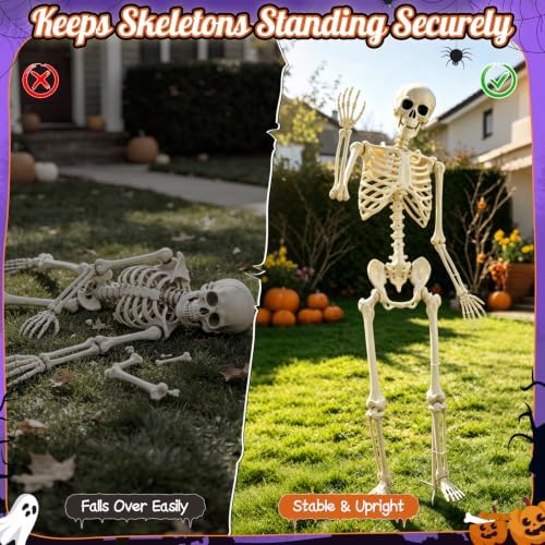 Skeleton Stand for Yard, Hidden Ground Stake for Halloween Skeletons(2Pack)