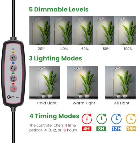Wiaxulay Floor Plant Lights for Indoor Growing, Full Spectrum Grow Light