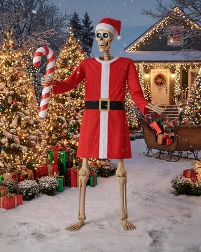 3 Pcs Santa Outfit for 12 Ft Giant Skeleton Christmas Yard Accessories