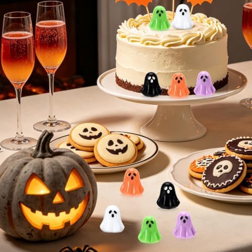 60Pcs Halloween Mini Resin Ghosts Figurines Little Ghost Bulk
