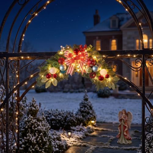 Valery Madelyn Pre-Lit Christmas Swag Decoration 24 Inch Elf Red Green