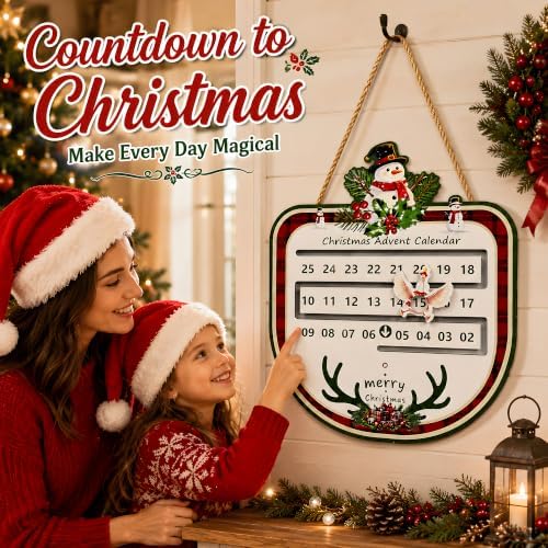 Christmas Decorations - Christmas Countdown Calendar Wood Welcome Sign