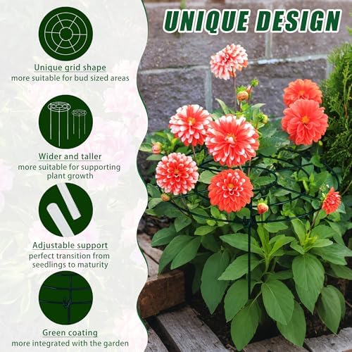 Peony Cages and Supports, 30"H x 13.8"D Plant Supports for Outdoor Plants