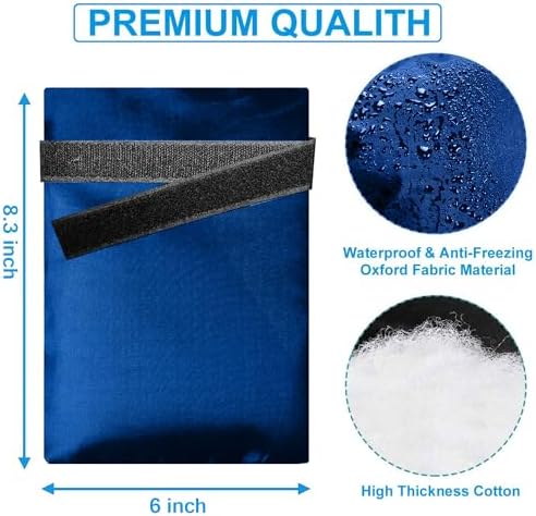 Outdoor Faucet Covers for Winter, Actgan 8.3" H x 6" W Thickened Outside Garden Faucet Socks for Freeze Protection, Insulated Hose Bib Faucet Covers, 3 Pack, Blue