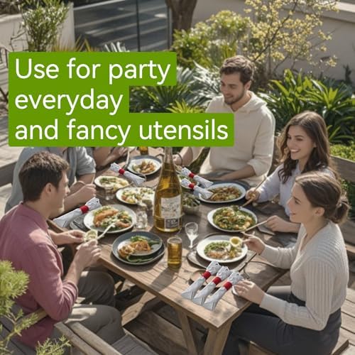 NATURALABEL Self-Adhesive Napkin Bands, Pack of 2,000, Red
