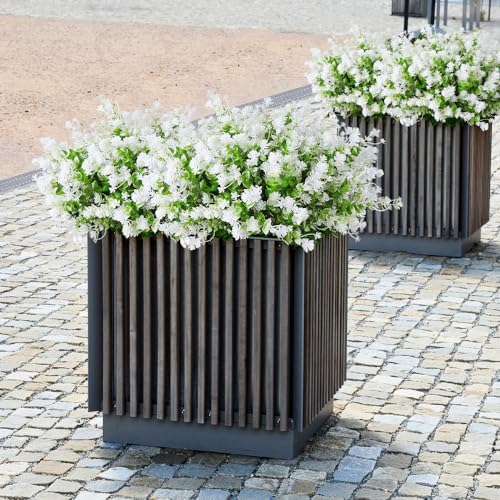 RECUTMS 10Pcs Artificial Flowers for Outside Artificial Faux Plants Flowers