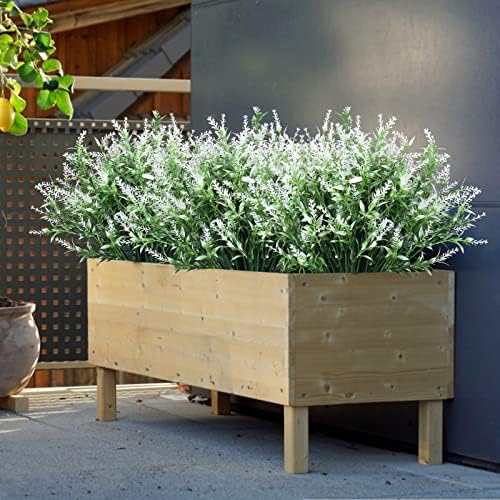 RECUTMS Artificial White Flower for Outdoor,Artificial Plants UV Resistant