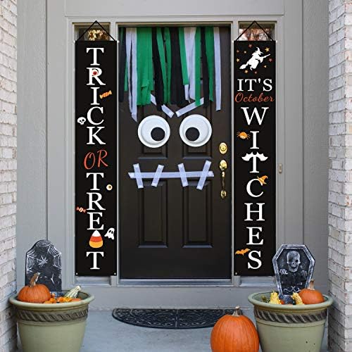 DAZONGE Halloween Porch Banners for Hanging Decorations Indoor Outdoor