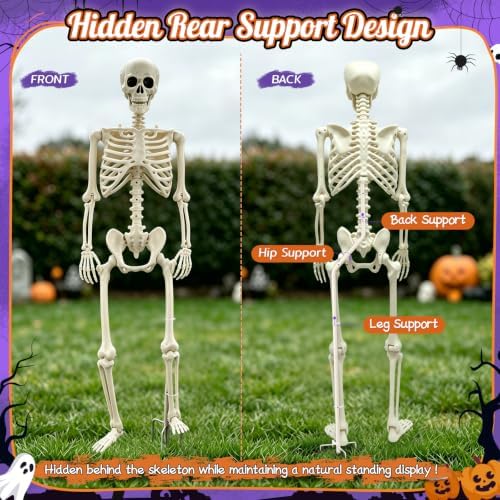 Skeleton Stand for Yard, Hidden Ground Stake for Halloween Skeletons(2Pack)