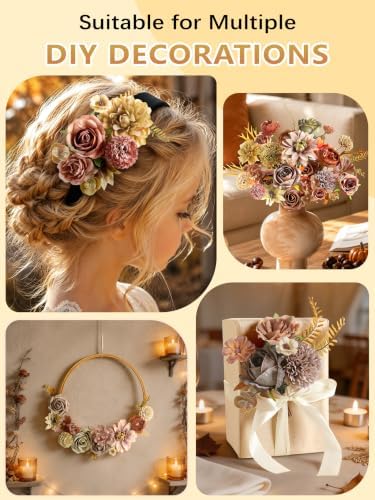 Fall Artificial Flowers Combo Fake Flowers Bulk for Wedding Decor