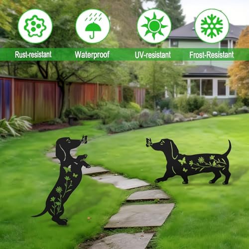 Metal Dachshund Yard Art Outdoor Garden Decor,Dachshund Gifts for Women
