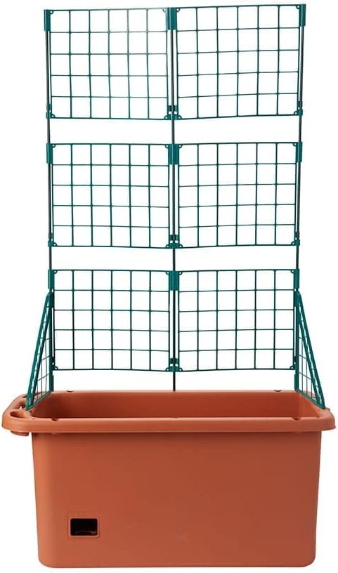 The Lakeside Collection Vegetable Planter with Wheels and Trellis - 58 Inch Self Watering