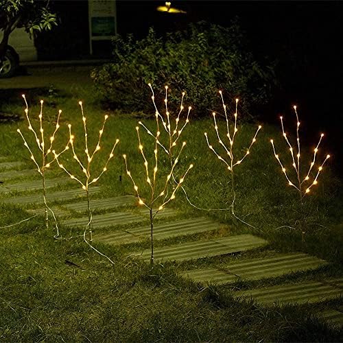 Vanthylit 3PK 30'' Lighted Birch Twig Branches with 60 LED Warm White Bulbs Waterproof Adapter in for Outdoor and Indoor Decor