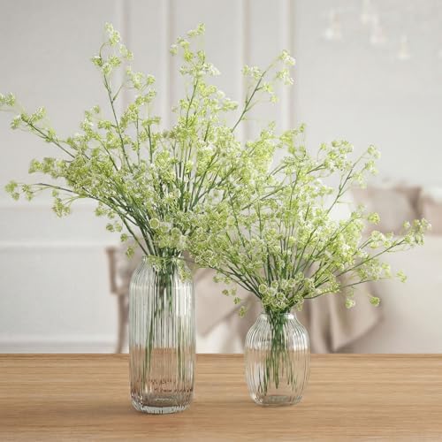 Zeyune 5 Pcs Green Summer Faux Berry Stem, Artificial Green Stem for Vase