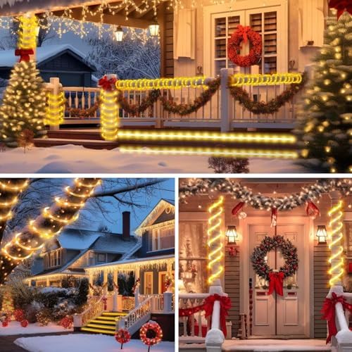 Vigdur LED Rope Lights Outdoor, 30FT 360 LEDs Warm White Rope Lights