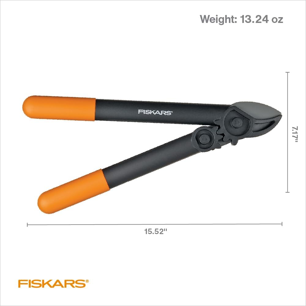 Fiskars 15” PowerGear Garden Anvil Loppers, Tree Trimmer, 1.25" Cuts