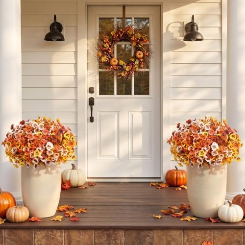 Lifewit Fall Artificial Flowers for Outdoor, Faux Flowers for Garden Decor