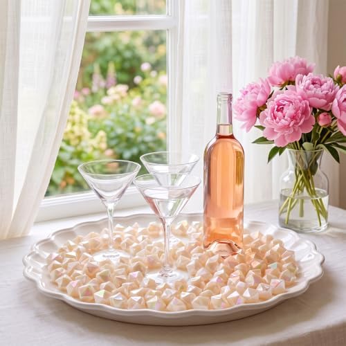 160-Piece Ivory White AB Acrylic Fake Ice Rocks, Vase Filler for Home Decor