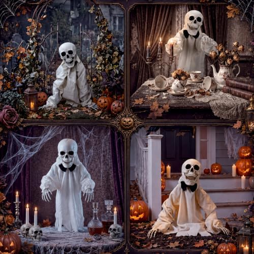 Wenqik 16" Outdoor Halloween Groundbreaker Skeleton Decoration Yard Stake