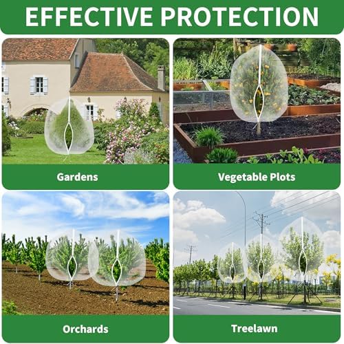 afzdby Large Garden Mesh Netting with Zipper and Drawstring,Plants Cover Protection from Anti Birds,Bugs,Cicadas,and Insects-Pest Barrier Bag for Blueberry Bushes,Tomatoes,Citrus,Fruit Tree