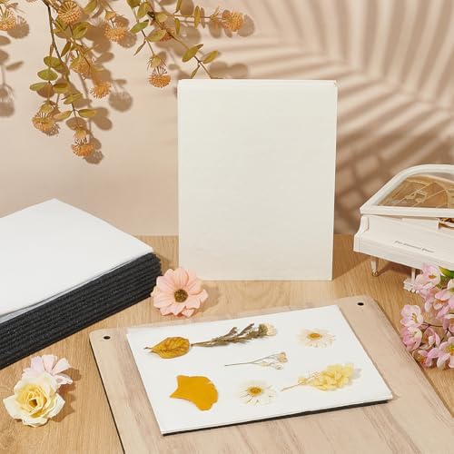 BENECREAT 50Pcs 7.87x5.91Inch Flower Pressing Paper Kit, 10Pcs Foam Pad, 10Pcs Drying Plate, 30Pcs Lining Paper for Pressing Flower Making Dried Plants Craft DIY