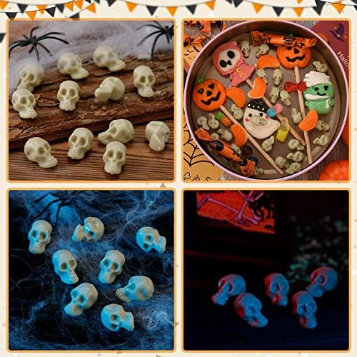 115Pcs Halloween Mini Plastic Skull Heads