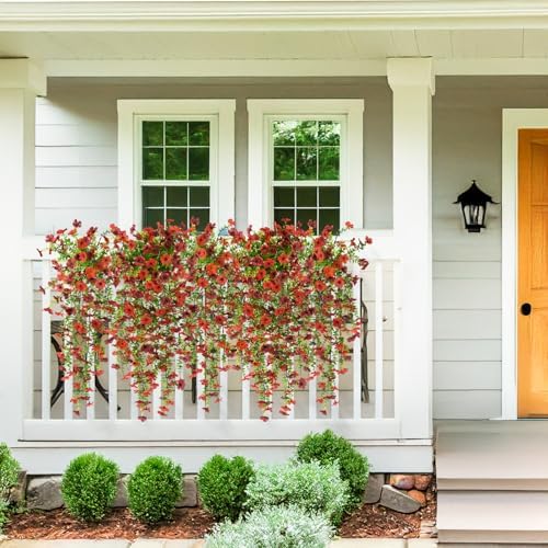 Hommyea Artificial Fake Fall Flowers Plants for Outdoors Mums Home Decor