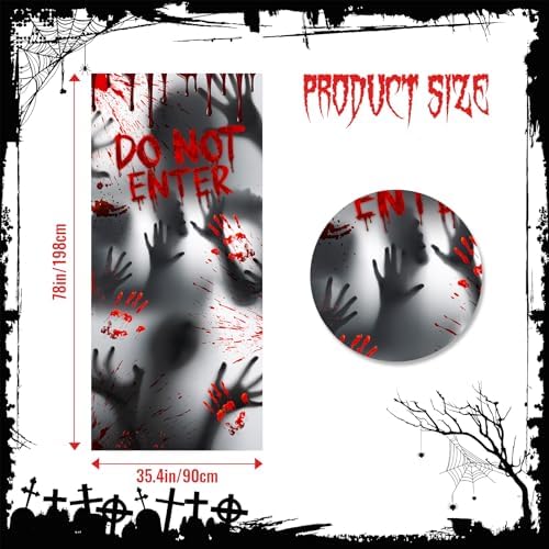 CoquetteBow012 Halloween Door Cover Decorations - 78.7 x 35.4 in