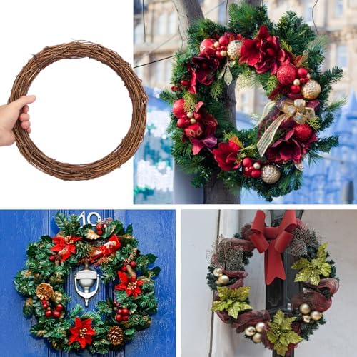9 PCS 8 Inch Natural Grapevine Wreaths, Beautiful Vine Branch Wreath for DIY Crafts and Christmas Decorations, Ideal for Outdoor and Indoor Use