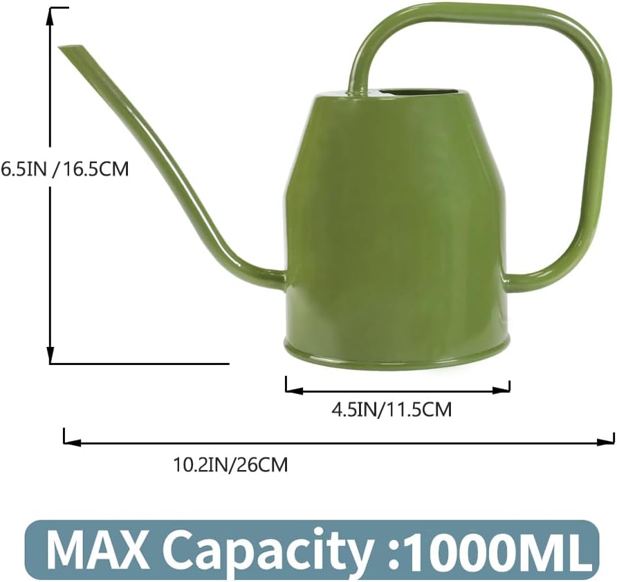 35 oz/1000 ml Metal Indoor Small Watering Can with Long Spout for House Plants Decorative, 12 oz/360 ml Glass Plant