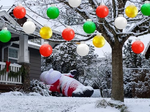Inflatable Christmas Ornaments, 9 Inch Christmas Balls Outdoor Decor