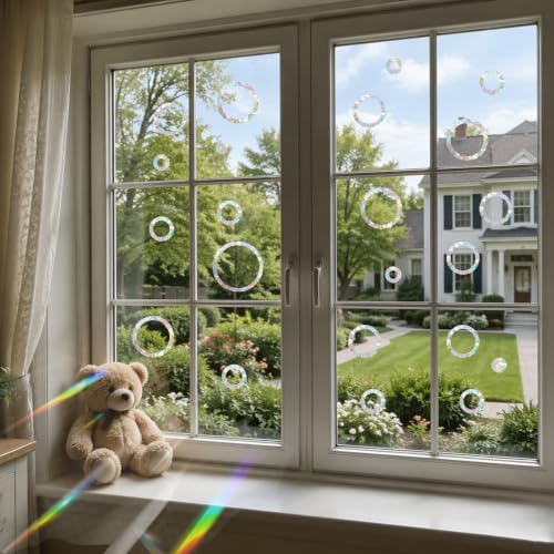 Ring Window Decals Clings Stickers for Bird Strikes,128 Pcs