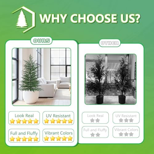 4FT Artificial Norfolk Pine Tree, 1pc Faux Potted Plants