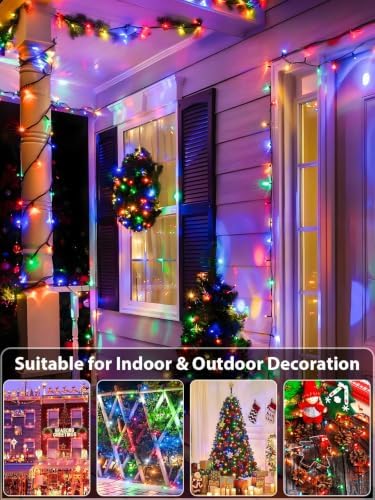 2 Pack Extendable Multicolor Christmas String Lights Indoor Outdoor 400 LED