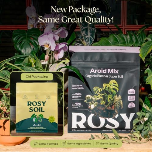 Rosy Soil Aroid Soil Mix, Chunky Biochar Potting Mix, 4 Quarts