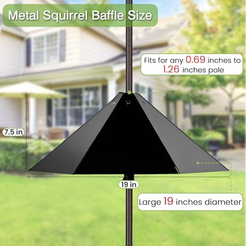 YINGYM Widened 19" Metal Squirrel Baffle for Bird Feeder Poles, 1 Pack