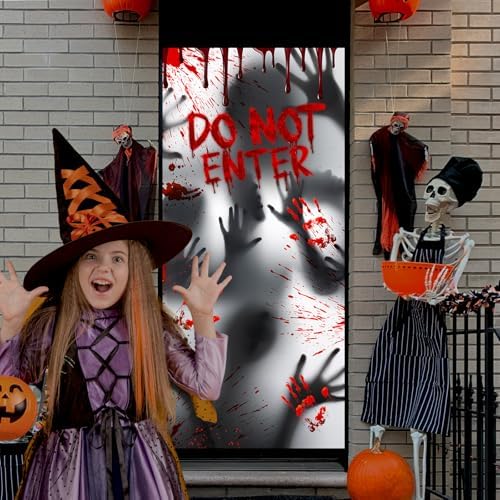 CoquetteBow012 Halloween Door Cover Decorations - 78.7 x 35.4 in