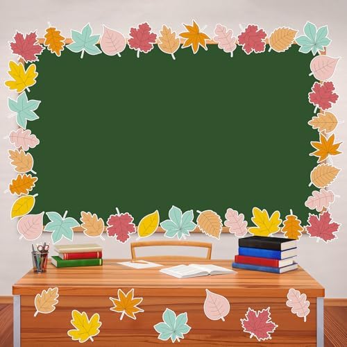 Pajean 60 Pcs Boho Fall Leaves Paper Cutouts Thanksgiving Maple Leaf Decor