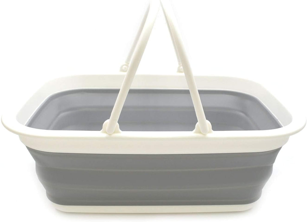 SAMMART SAMMART 9.2L (2.37Gallon) Collapsible Tub with Handle - Portable Outdoor Picnic Basket/Crater - Foldable